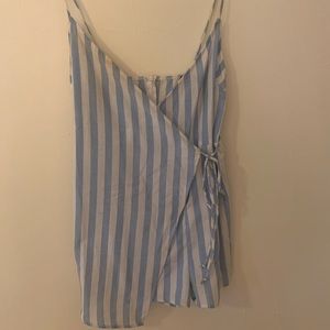 Blue and White Romper